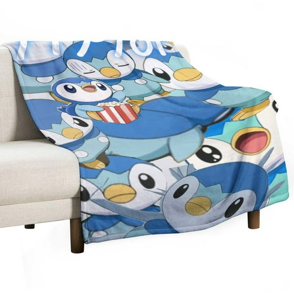 Piplup Blanket Super Soft Cozy Warm Plush Throw Blanket for Boys Girls Kids, Lightweight Fuzzy Flannel Blankets for Couch Sofa Bed Travel Camping Gifts 30"x40"