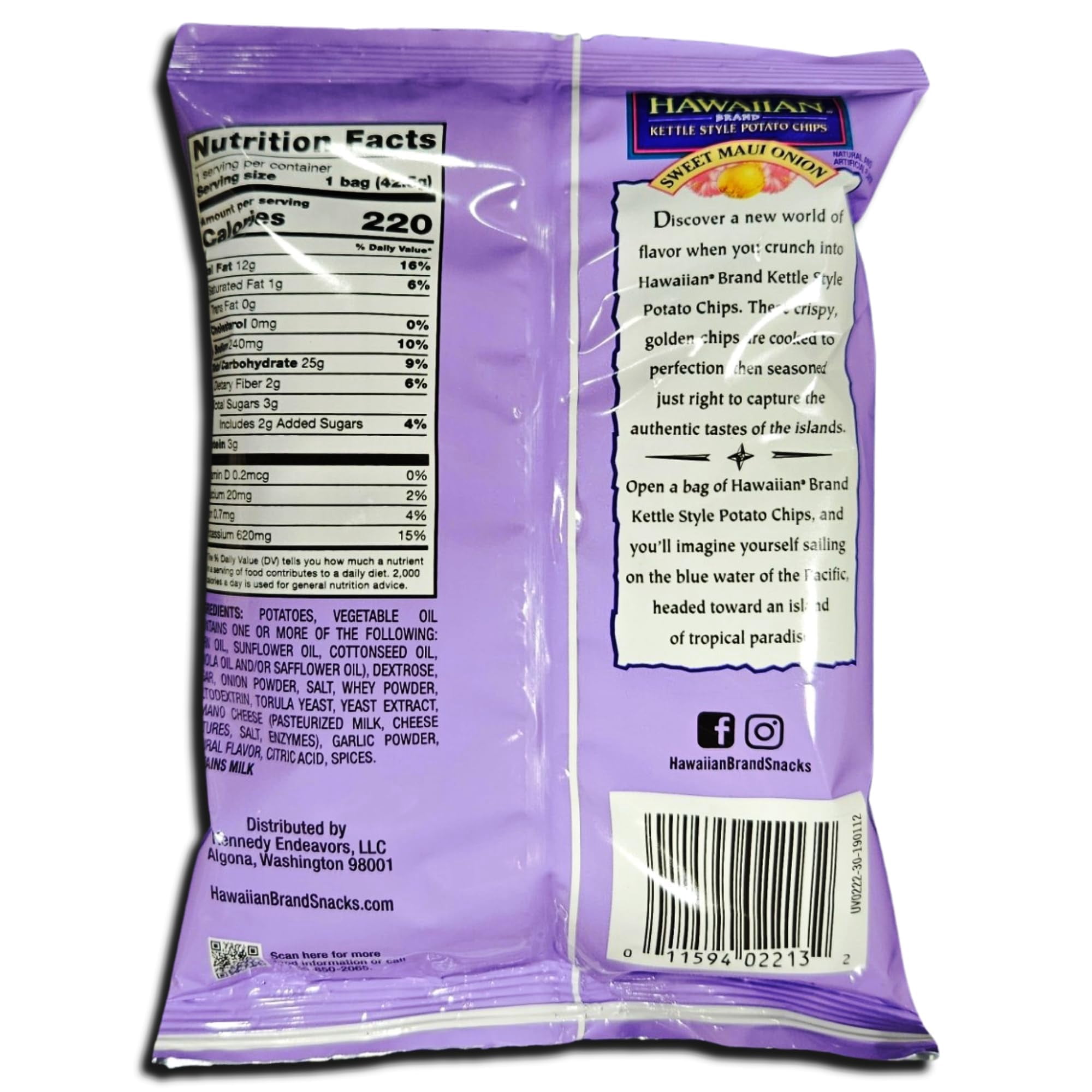(Price/Case)Utz 27616 Maui Onion Kettle Chips, 1.5 Ounce