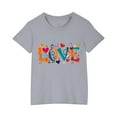 thumbnail image 3 of Sentuca Girls Valentines Day Tees, Comfortable Short Sleeve Crewneck Tees, Sweet Casual Kids Shirts Size 9 Years, 3 of 4