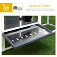 thumbnail image 5 of Pawhut Solid Wood Rabbit Hutch with 2 House Levels and Patio Space, Strong Black Metal Cage Wire, and Easy Clean Tray, 5 of 9