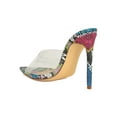 thumbnail image 3 of Women Cork Pointed Transparent Open Toe Mule Heel Sandal 18219, 3 of 6
