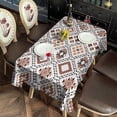 thumbnail image 6 of Brown Geometric Diamond Pattern Rectangle Tablecloth 60"x102",Waterproof Polyester Rectangle Table Cloth, Wipeable Spillproof Polyester Tablecloth for Dining, Camping, Indoor and Outdoor, 6 of 6