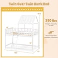 thumbnail image 3 of Costway Twin Over Twin House Bunk Bed with Roof, Ladder & Full-length Guardrails for Kids White, 3 of 10