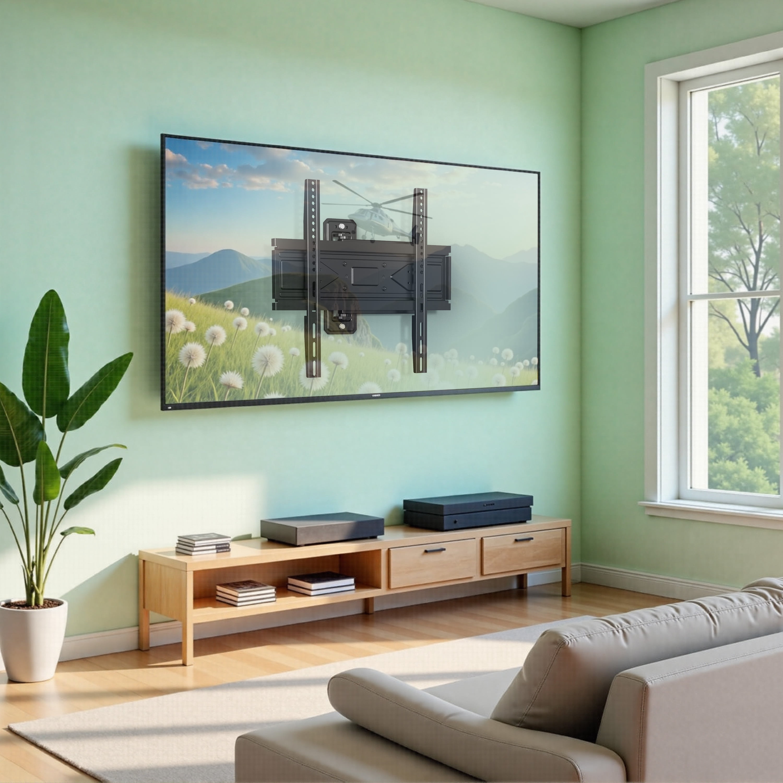 USX MOUNT Full Motion TV Wall Mount for 26-65 inch TVs Swivels Tilts Extension Rotation Holds up to 80lbs Max VESA 400x400mm, Fit 12" 16" 18" Wood Stud