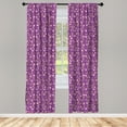 thumbnail image 4 of Ambesonne Floral Window Curtains, Romantic Nature Pattern, Each 28" W x 84" L, Pale Pink Marigold, 4 of 4