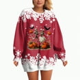 thumbnail image 6 of Towmus Christmas Sweatshirts for Women 2025 Xmas Tree Graphic Fall Winter Clothes Halloween Crewneck Pullover Long Raglan Sleeve Tops, 6 of 6