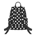thumbnail image 2 of Naloa Black and White Polka Dot Print Lightweight DayBackpack Suitable for school, work, shopping, travel, etc., 2 of 5