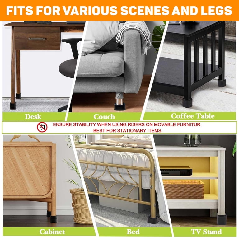 ZDDLOINP, Bed Risers, 4 Pack Heavy Duty Adjustable, 2 and 4 inches ZDDLOINP, Bed Risers, 4 Pack Heavy Duty Adjustable, 2 and 4 inches