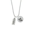 thumbnail image 2 of Delight Jewelry Silvertone Inspire Silvertone Script Initial Disc - N - Charm Necklace, 20"+3", 2 of 4