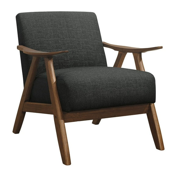 Lexicon Damala Mid-Century Fabric Upholstered Accent Chair in Dark Gray
