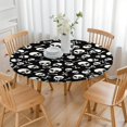 thumbnail image 3 of Halloween Skull Crossbones Pattern Round Fitted Tablecloth with Elastic Edge,Dining Table Cover Waterproof,Outdoor Round Tablecloth for Camping,Dining,Indoor and Outdoor, 3 of 7