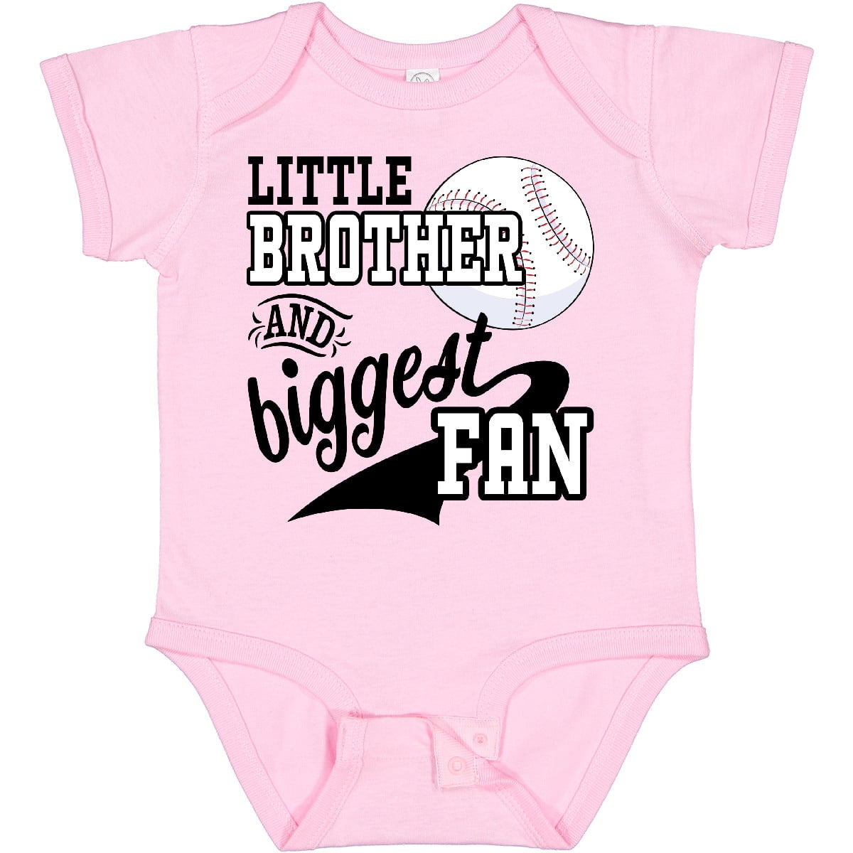Inktastic Little Brother and Biggest Fan Baseball Family Fan Boys or Girls Baby Bodysuit