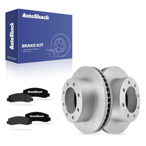 AutoShack Front Vented Coated Brake Rotors   Ceramic Pads 6-PC Brake Kit Replacement for 2012 Ford F-250 Super Duty 2010 Ford F-250 Super Duty ArmorStop 13.66" (347 mm)