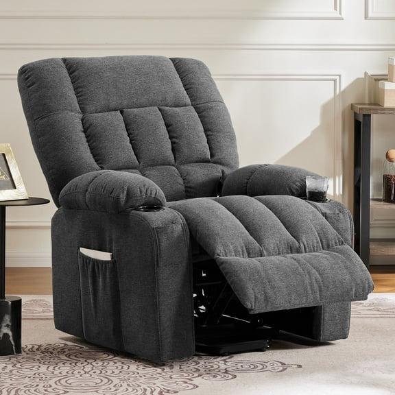 CONCETTA Indulge Adult Modern Lounge Chair Recliners with Massage and Sofa Bed, Gray