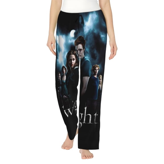 The Twilight Saga Women's Pajama Pants, Comfy All Over Print Lounge Pants Casual Sleepwear with Pockets & Drawstring