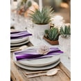 thumbnail image 5 of Purple Striped Ombre Cloth Napkins Set of 4 Reusable Dinner Napkins, Modern Purple Moire Geometric Cocktail Napkin Washable Table Napkins for Wedding/Holiday Party/Baby Shower 20"x20", 5 of 7