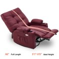 thumbnail image 4 of Large Electric Power Swivel Glider Rocker Recliner, Massage and Heat, USB Ports, Faux Leather, Burgundy, 4 of 9