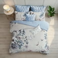 thumbnail image 2 of Madison Park 8 Piece Queen Floral Comforter Set, Cotton Comforter Bed in A Bag with Bedskirt, Spring Blue Floral Comforter Bed Set, Bedding Sets with Tufted Decorative Pillow for Girls, 2 of 8