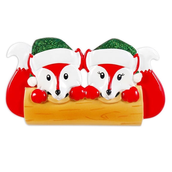 PERSONALIZED CHRISTMAS ORNAMENTS-FOX FAMILY OF 2
