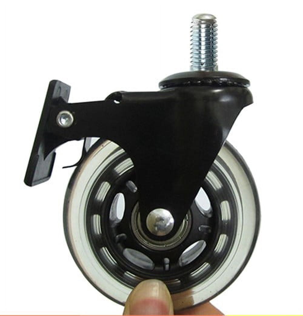 4/pk Dia 3 inches rollerblade Heavy duty wheels Soft PU casters with brake M10 Stem