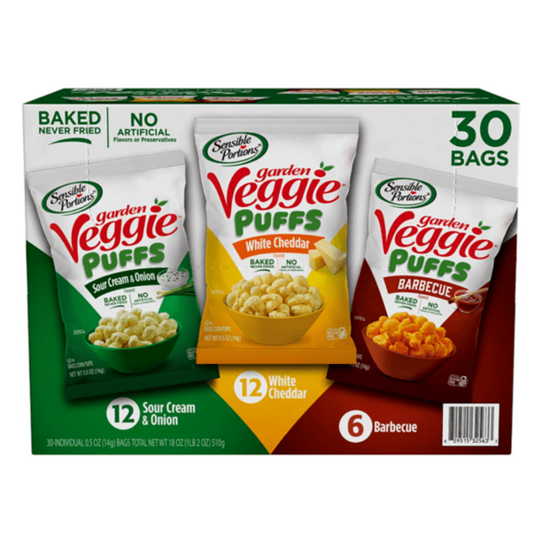 Sensible Portion Garden Veggie Puffs Variety Pack, Sour Cream and Onion