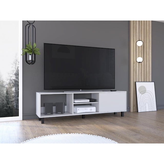 Mesa Para Tv Tunez, Blanco, Para Televisor Hasta 70 Pulgadas Virtual Muebles