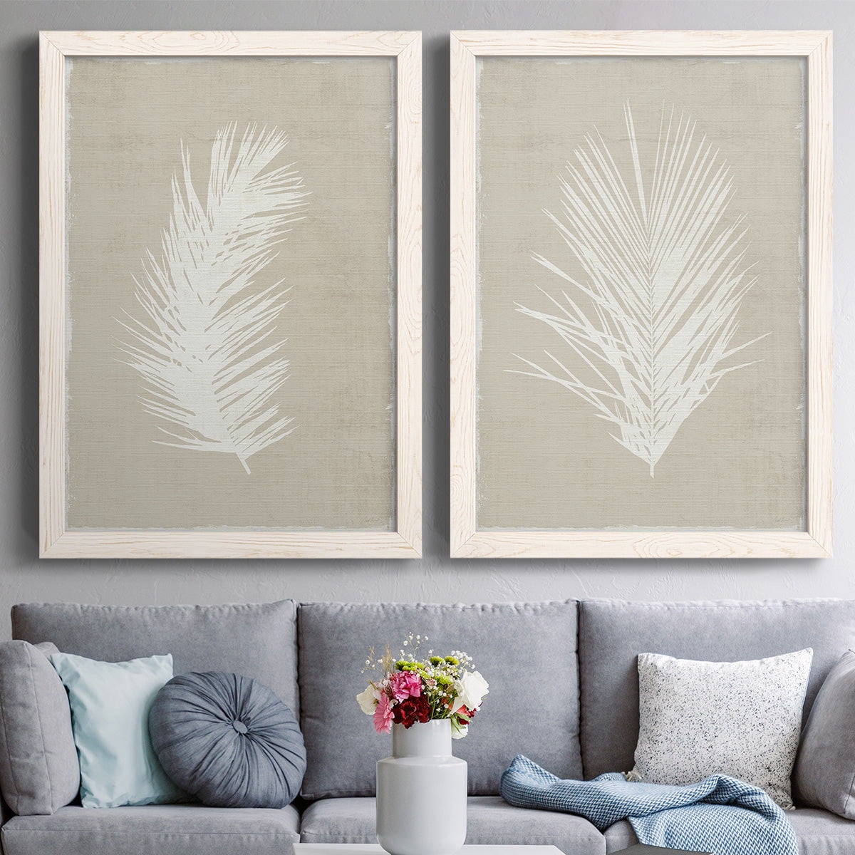Palm Oasis I - Premium Framed Canvas 2 Piece Set - Ready to Hang