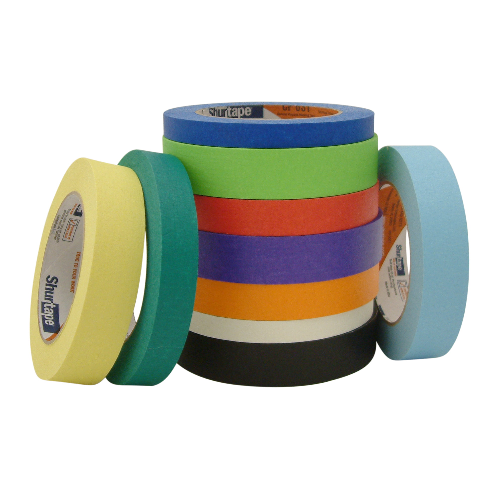 Shurtape CP-631 Colored Masking Tape 3/4 in Black x 60 yds. 