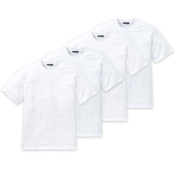 SCHIESSER Camiseta americana para hombres, paquete de 2 - 1/2 manga, camiseta interior, cuello redondo Blanco 3XL (3X-Large)