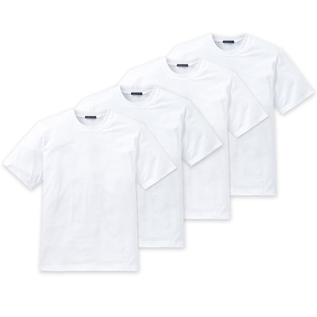 SCHIESSER Camiseta americana para hombres, paquete de 2 - 1/2 manga, camiseta interior, cuello redondo Blanco 2XL (2X-Large)