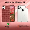 thumbnail image 2 of Compatible with iPhone 11 Case Cute 3D Weave Grid Design for Women Girls Soft TPU Silicone Phone Case Raised Bumper Corners Full Protective Case Cover for iPhone 11 6.1 inch (Wine Red), 2 of 13