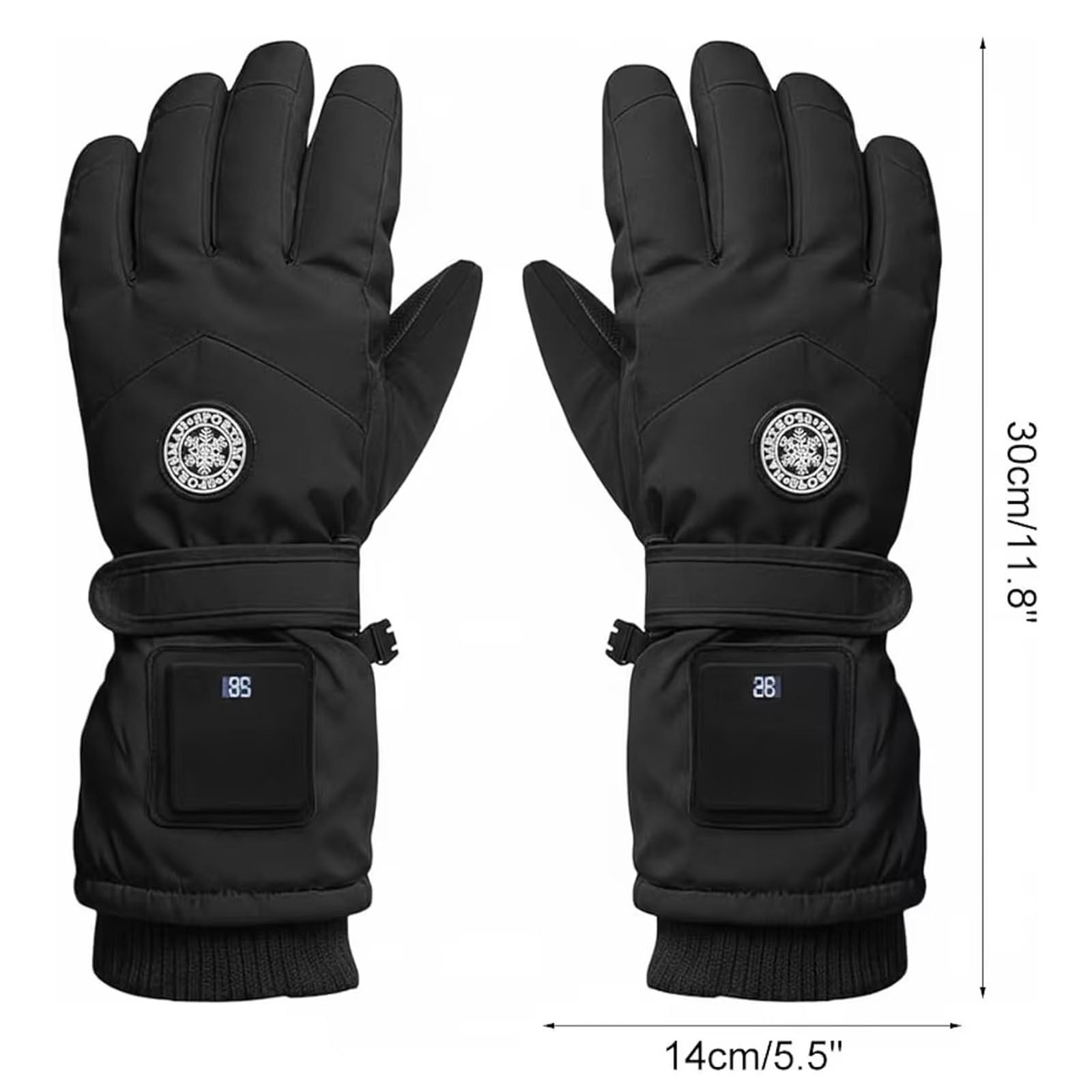 Chuancc Men's USB Rechargeable Battery Powered Heated Biker Gloves - Windproof Waterproof Thermal Gloves for Driving & Adventures Black One Size