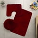 thumbnail image 1 of Xiao Hua Juego de 3 alfombrillas de baño, alfombrillas contorneadas y fundas de baño con base de goma, color burdeos, 1 of 5