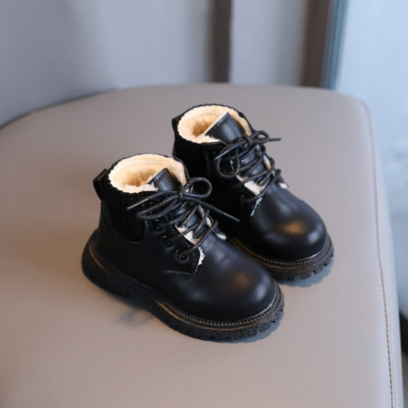 Herrnalise Toddler Shoes Boys Girls British Style Fashion Lacein Non Slip Thicken Keep Warm Comfortable Boots rollbacks !