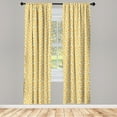 thumbnail image 4 of Ambesonne Fruits Window Curtains, Soft Pattern of Summer Pears, Each 28" W x 84" L, Pale Orange and Lime Green, 4 of 4