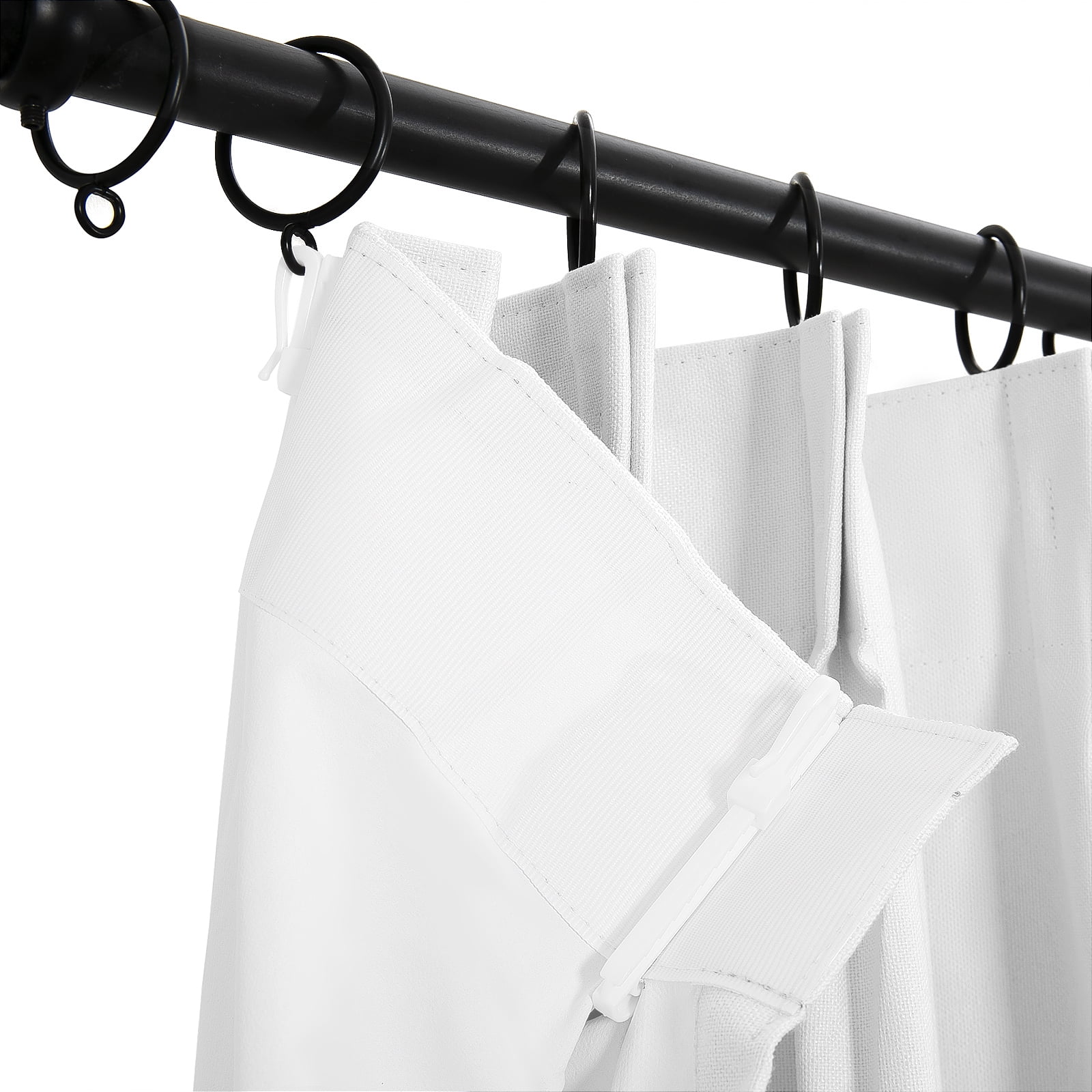 TWOPAGES Blackout Curtain 84 W X 108 L Inch Pinch Pleat Light Blocking Privacy Curtain for Bedroom, 1 Panel, White