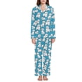 thumbnail image 4 of joogoo Pajamas Set for Women Cartoon Dogs Blue Long Sleeve Pjs Loungewear L, 4 of 7