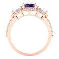 thumbnail image 4 of 2.16 ct Round Cut Simulated Alexandrite 3 Stone 18K Rose Gold Womens Engagement Ring, 4 of 5