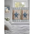 thumbnail image 3 of Texas Star Rustic 2 Panel Kitchen Curtains for Windows, Country Blue Berry Brown Wooden Plank Bathroom Privacy Curtain, Home Décor Window Treatment for Bedroom/Living Room 55"x45", 3 of 6