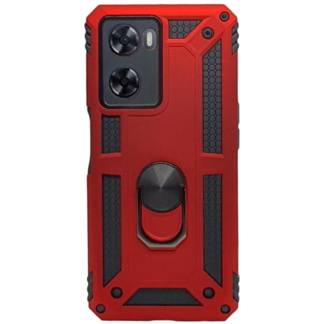 Funda Uso Rudo Con Anillo Magnético Para Oppo A57 A77 Rojo Cely Vesmir Más 2 Micas De Cristal