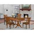 thumbnail image 3 of East West Furniture Plainville 5-piece Wood Dining Set with Linen Seat in Brown, 3 of 3