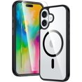 thumbnail image 1 of KOMI for Phone 16 Case: Clear Military Grade Drop Protection Anti Yellowing Slim Case - Rugged Shockproof Protective Transparent Cell Phone Cover Clear-Black, 1 of 5