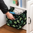 thumbnail image 5 of FeBohao Storage Boxes Bins Fabric Leather Handle Large Capacity Foldable Book Drawer Sturdy Ideas Shirt Cubby Boys Pantry Print Changing Multifunctional Organizer Basket Green Hat, 5 of 6