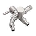 thumbnail image 2 of Double Garden Faucet, Washing Machine Faucet, Antifreeze Faucet, 1/2" Double Outlet Faucet Outlet, Outdoor Faucet, for Garden, Outdoor, Kitchen, Bath, 2 of 4