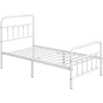 thumbnail image 2 of Yaheetech Classic Iron Platform Bed with High Headboard and Footboard, Twin, White, 2 of 6