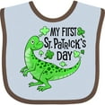 thumbnail image 3 of Inktastic My 1st St. Patrick's Day Green Dinosaur Boys or Girls Baby Bib, 3 of 4