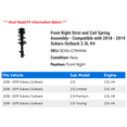 thumbnail image 2 of Front Right Strut and Coil Spring Assembly - Compatible with 2018 - 2019 Subaru Outback 2.5L H4, 2 of 2