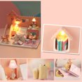 thumbnail image 3 of Kit de Maison de Poupée Miniature 3D DIY Lumière LED Kit d'Artisanat en Bois Modèle de Maison Miniature, 3 of 10