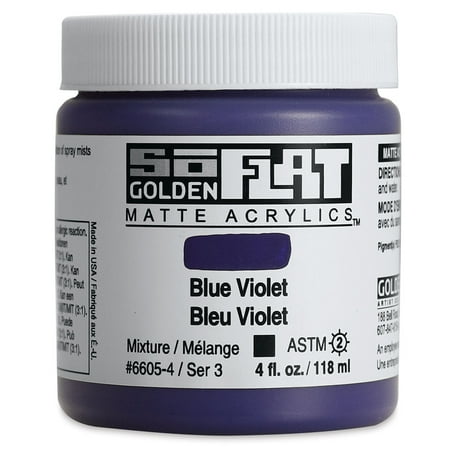 UPC: 0738797660540 | Golden SoFlat Matte Acrylic Paint – Blue Violet  118 ml  Jar