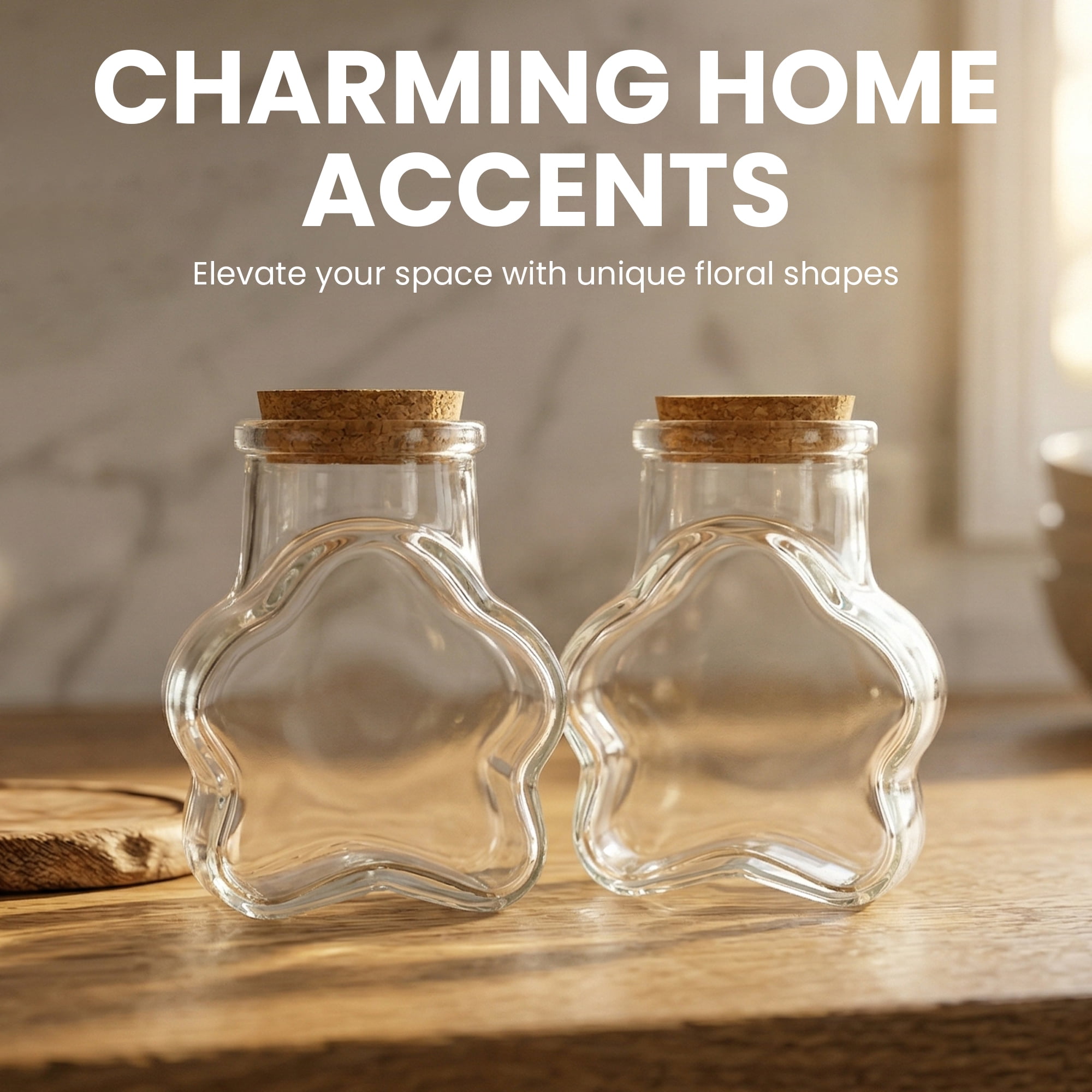 Unique Bargains 2pcs Vintage Glass Jars Storage Bottles Star Shaped 2.4"L x 1.9"W x 3"H